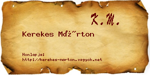 Kerekes Márton névjegykártya
